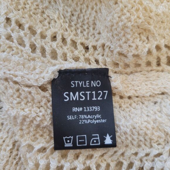 NWOT POL Distressed Oversized Loose Cable Knit Women's Sweater Small Beige Brown - Picture 8 of 9